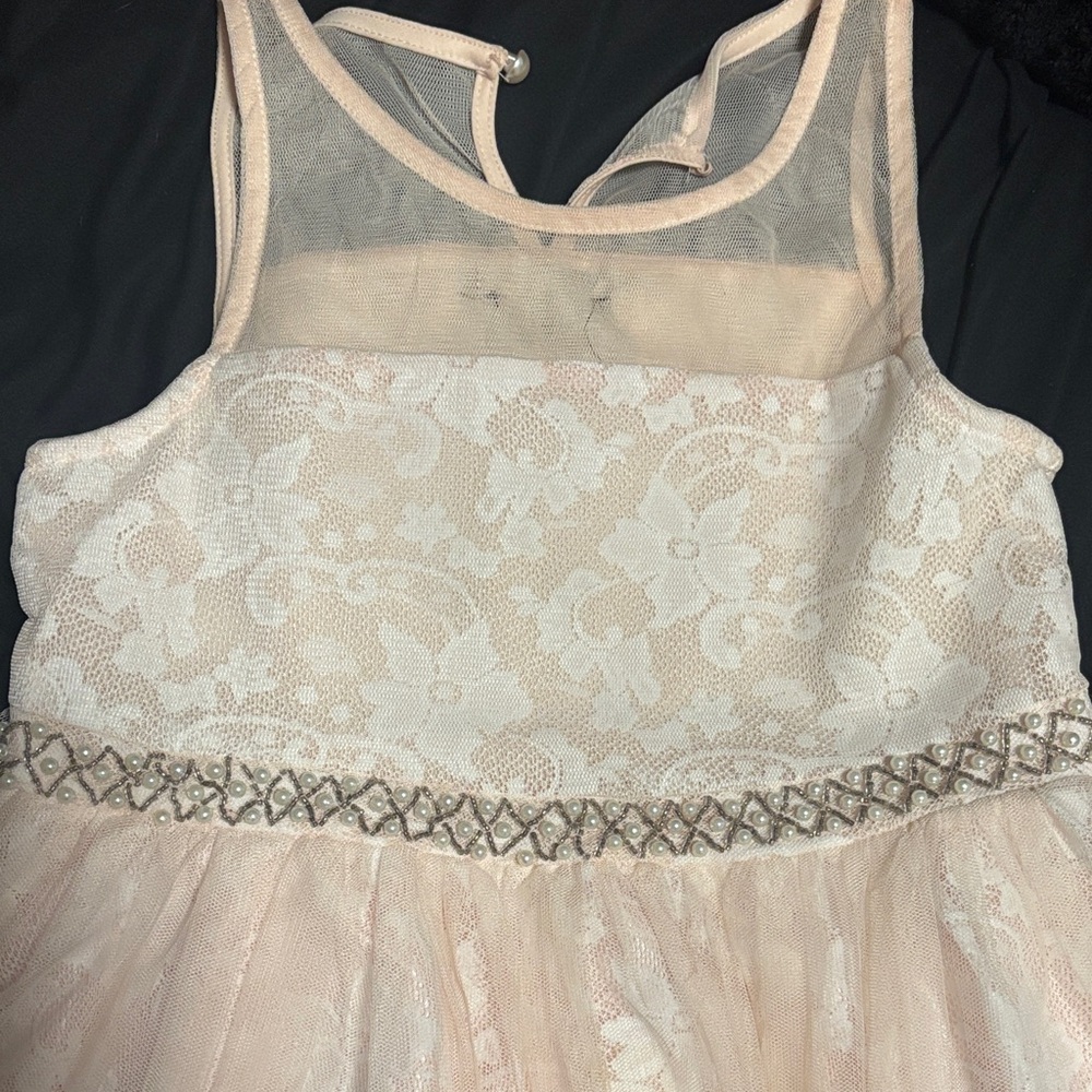 Macy's Pink Lace Formal Kids Dress